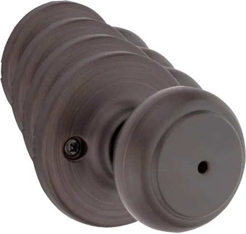 Miniatura 25 de Kwikset Cove - Pomo de puerta de privacidad interior con cerradura, manija de puerta para baño y dormitorio, pomo de puerta negro mate con cerradura