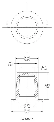 Miniatura 2 de Caplugs Serie de TV TV-1 - Tapa y enchufe de vinilo cónico flexible, paquete de 1000, plástico PVC rojo, tapa de diámetro exterior de 0.180 pulgadas