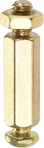 Miniatura 5 de uxcell M4 - Espaciador hexagonal de latón de 0.669 in+0.236 in macho-hembra, kit de tuercas roscadas para placa base PCB, placa de circuito
