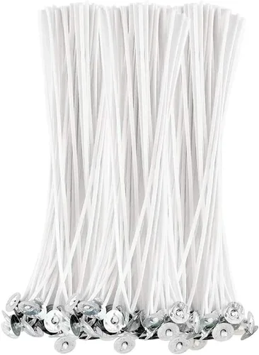 BEADNOVA Mechas de velas de 8 pulgadas, 150 piezas de mechas de algodón grandes para velas de cera de soja