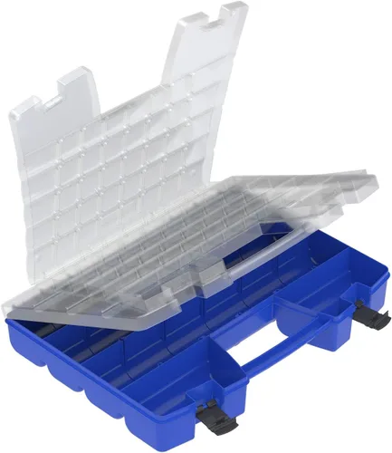 Akro-Mils 06318 - Organizador portátil con múltiples compartimentos para herramientas y manualidades, (18 x 13 x 4 pulgadas), color azul