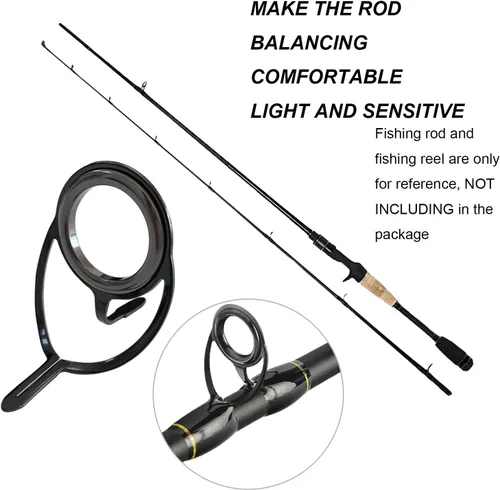 Miniatura 3 de THKFISH Guías de caña de pescar Kit de reparación de caña de pescar Baitcasting/Spinning Rod Guías Cerámica Acero Inoxidable Guía de Carbono