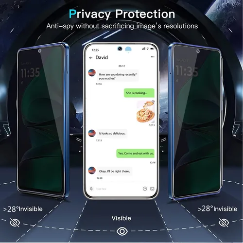 Miniatura 2 de Zeking [2+2] Paquete para Moto G Stylus 5G (2025) Protector de pantalla de vidrio templado de privacidad + protector de lente de cámara