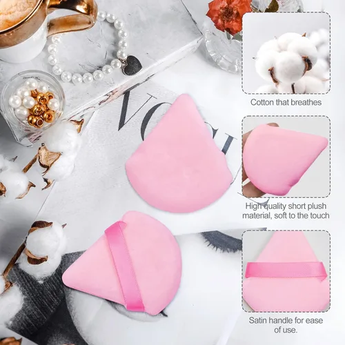 Miniatura 3 de 16 Esponjas de Maquillaje Triangulares, Esponja de Maquillaje Facial para Polvo Suelto Corporal Herramienta de Belleza Rosa