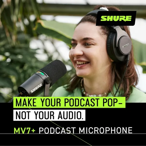 Miniatura 5 de Shure MV7+ - Micrófono dinámico para podcasts, certificado OBS, audio mejorado, panel LED, salidas USB-C y XLR, modo de nivel automático, filtro