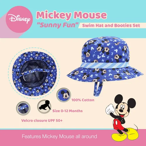 Miniatura 5 de Disney Mickey Mouse Sunny Fun - Gorro de natación y botines de natación de 0 a 12 meses 5013 color azul Azul Patchwork 0-12 meses