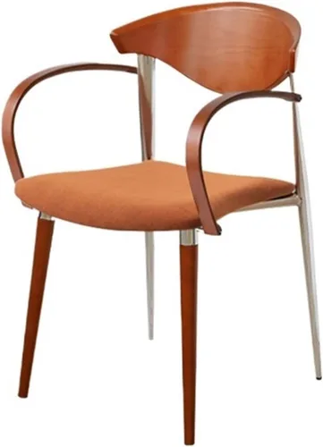 Miniatura 9 de sillas de comedor Wooden Dining Chairs, Mid-Century Modern Kitchen Chair with Curved Backrest and Metal Legs, Living Room Modern Kitchen(Blue)