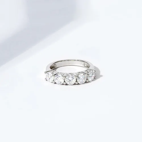 Miniatura 5 de Tienda Collection Sterling Silver Five-Stone Ring set with Round Cut Infinite Elements Cubic Zirconia