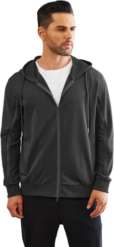Miniatura 6 de Deyeek Sudaderas de diálisis con cremallera en el brazo, sudaderas con capucha y cremallera completa, chaqueta ligera de algodón de hemodiálisis