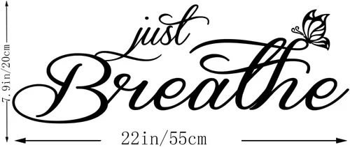 Miniatura 3 de Just Breathe - Calcomanía de vinilo con citas inspiradoras para pared, letras positivas, refranes, decoración de sala de estar