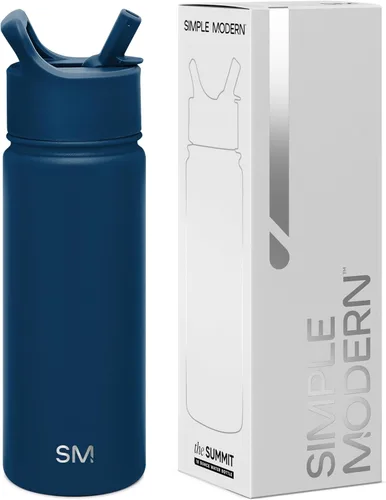 Miniatura 88 de Simple Modern botella de agua reutilizable con tapa con pajilla, de acero inoxidable con aislamiento al vacío, para gimnasio, viajes y deportes