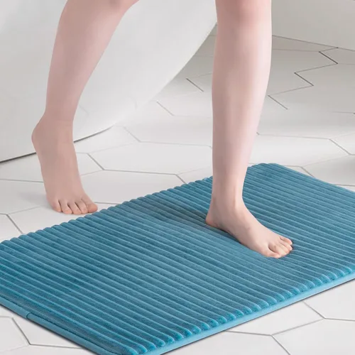Miniatura 13 de FRESHMINT - Alfombra de baño de espuma viscoelástica ultrasuave con carbón activado, 17 x 24 pulgadas, tapete para baño antideslizante, alfombras