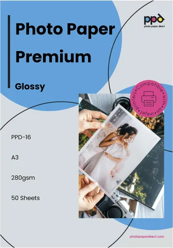 PPD Papel fotográfico brillante para impresora de inyección de tinta, hojas imprimibles de alta calidad de 11 x 17 pulgadas para imágenes