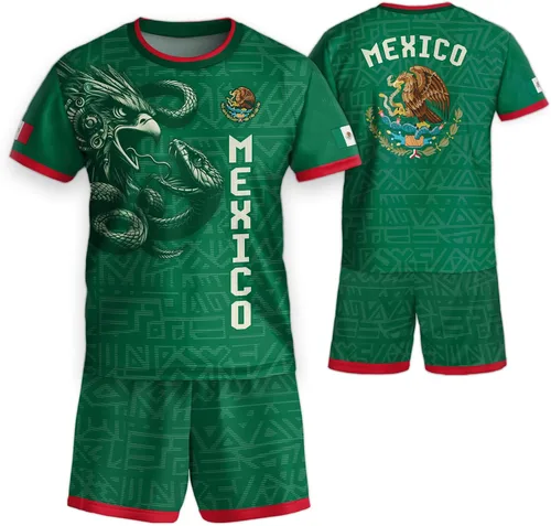Camiseta de Fútbol Juvenil de México, Camisetas de Fútbol Mexicanas para Niños, Camisetas de México para Niños, Camiseta de Fútbol Mexicana para