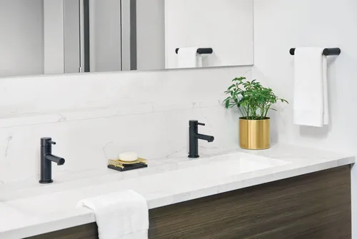 Miniatura 6 de Grifo monocomando Moen de arco alto para baño, 6190BL Mate negro