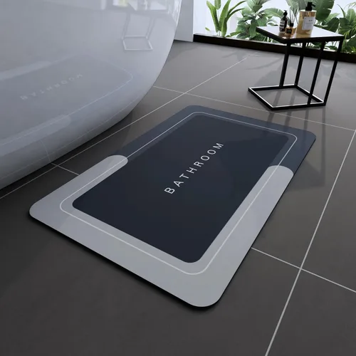 Miniatura 62 de Tapete de baño, tapetes de baño súper absorbentes, antideslizantes, de secado rápido, tapetes de goma fina para piso de baño que caben debajo