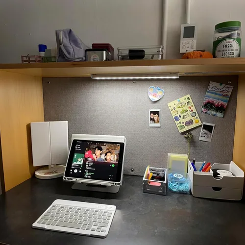 Miniatura 2 de ASOKO Iluminación LED para debajo de gabinete, 3 colores cambiantes (2700K, 4000K, 6000K), 14.5 pulgadas enchufe USB para debajo del escritorio, luz