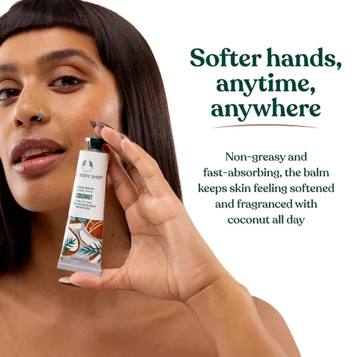 Miniatura 5 de The Body Shop - Bálsamo de manos Humedad nutritiva para manos secas y agrietadas con manteca de karité, no grasa, vegano, 1.0 oz (coco)
