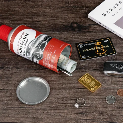 Miniatura 7 de BarGifts Caja Fuerte Oculta Lata de Aerosol Falsa con Compartimento Oculto, Almacenamiento Oculto Mantiene Tus Objetos de Valor Seguros Como Dinero