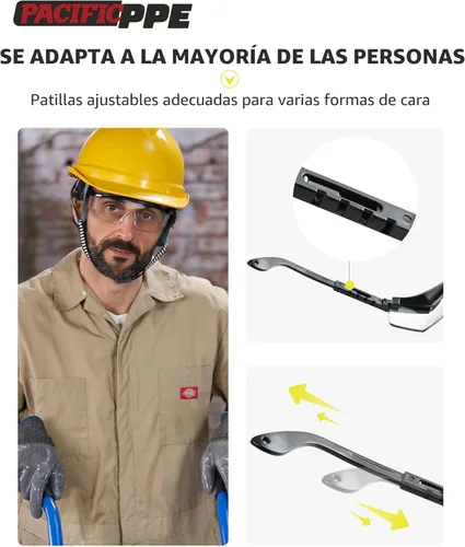 Miniatura 5 de PACIFIC PPE Paquete de 2 lentes de seguridad para hombres y mujeres, ANSI Z87 antivaho con lentes envolventes transparentes resistentes a