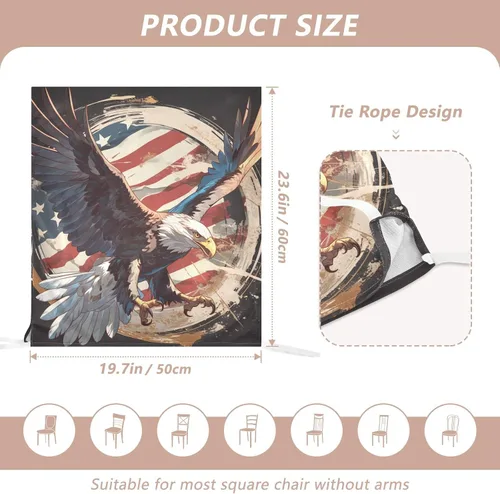Miniatura 3 de 4th of July Independence Day Brown Bird Decorative Chair Covers for Ceremony Soft Slipcovers fundas para sillas de comedor 6 Set of 6