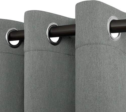 Miniatura 25 de Easy-Going - Cortinas opacas con aspecto de lino para oscurecer la habitación, con ojales para ventana, cortinas para dormitorio, sala de estar