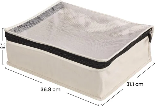 Miniatura 3 de Household Essentials 3321-1 Cedarline - Bolsa para suéter con cremallera de lona de algodón natural Bolsa de almacenamiento para armarios y debajo