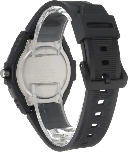 Miniatura 3 de Casio Illuminator Reloj deportivo de cuarzo para hombre con correa de resina negra Bisel de metal resistente Modelo MWA100H-1A2V Silver-Tone