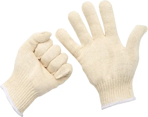 Miniatura 4 de Guantes de seguridad de algodón blanco para barbacoa, guantes de trabajo a la parrilla, guantes de trabajo para hombres y mujeres, algodón de punto
