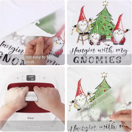 Miniatura 5 de 12 hojas de vinilo de transferencia de calor de Navidad, transferencia de calor de Navidad para camisetas, calcomanías de vinilo HTV para planchar