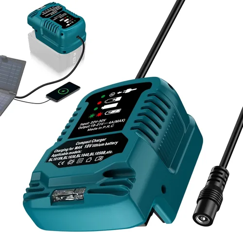 Miniatura 15 de Cargador solar para batería Milwaukee M18 de 18V, entrada 22V-30V, salida 21V 4A Max, adaptador de carga solar portátil al aire libre