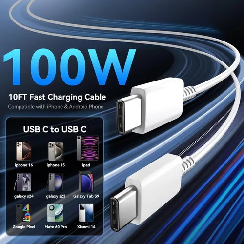 Miniatura 4 de Cargador para iPhone 17 Pro Max de carga rápida, cargador de teléfono rápido USB C de 40 W con cable de carga tipo C de 10 pies de largo para iPhone
