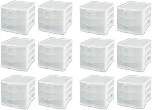 Miniatura 11 de Sterilite ClearView - Sistema organizador de almacenamiento compacto de 3 cajones (8 unidades)