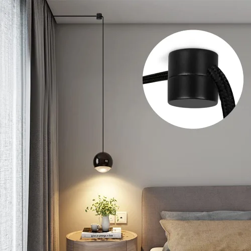 Miniatura 9 de Paquete de 3 Ganchos de Metal Swag para Luces Colgantes de Techo, Gancho de Luz Colgante para Lámpara, Ganchos de Techo Negros, Ganchos de Pared