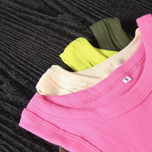 Miniatura 5 de GEMBERA Camiseta sin mangas para mujer, cuello alto, casual, básica, de algodón, acanalada, ajustada