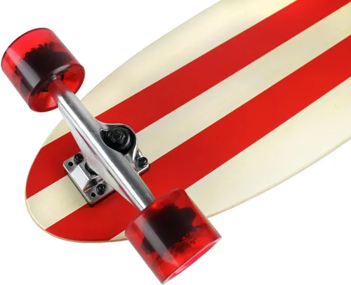 Miniatura 3 de Paradise Longboard Kicktail Complete Cruiser - Monopatín con rayas rojas, 9 x 44 pulgadas