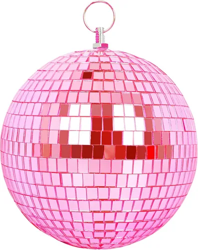 Miniatura 14 de Bola de espejo para discoteca, DJ, club, fiesta, boda, decoración del hogar, bola de discoteca de 10 pulgadas con anillo para colgar, color blanco