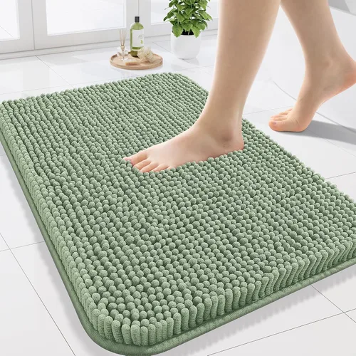 Miniatura 81 de Arotive Alfombras de baño de felpilla extrasuaves y absorbentes, de 24 x 16 pulgadas, lavables a máquina, parte trasera de goma antideslizante