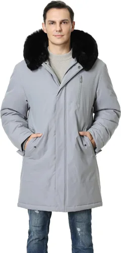 Miniatura 4 de Abrigo de invierno impermeable para hombre, cálido y largo, parka, resistente al viento y al agua, con capucha
