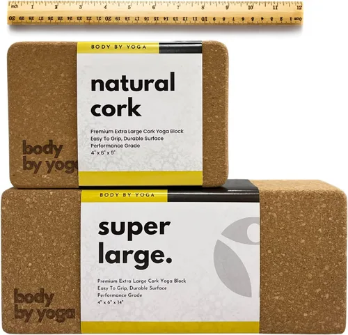 Bloques de yoga de corcho de alta calidad, bloque de yoga extra grande, paquete de 2 o extra alto, 1 paquete para yoguis inflexibles, corcho natural