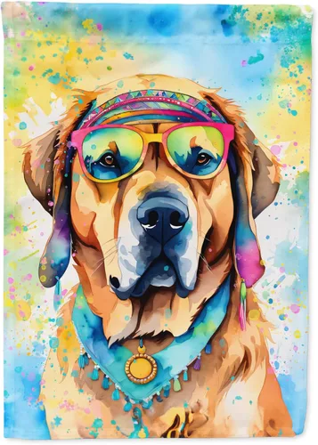 Miniatura 129 de Caroline's Treasures DAC2448GF - Bandera de jardín con diseño de perro afgano hippie Dawg, bandera decorativa para patio exterior, patio, obras