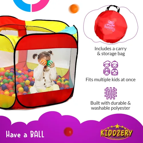 Miniatura 6 de Piscina de Pelotas para Niños Tienda Emergente Grande para Niños Pequeños - Juguetes de Regalo para Interior y Exterior para Bebés Niñas y Niños