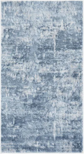 Miniatura 50 de SAFAVIEH Amelia Collection ALA700A - Alfombra decorativa de 2'2" x 4', diseño moderno abstracto, color marfil y azul, no desprende pelusa y de fácil
