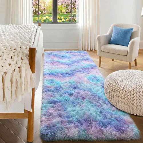 Miniatura 103 de ONASAR - Alfombra de pasillo negra de 2 x 6 pies, esponjosa, lavable, ultrasuave, afelpada, peluda, tapete para bebés, dormitorio de niños, armario