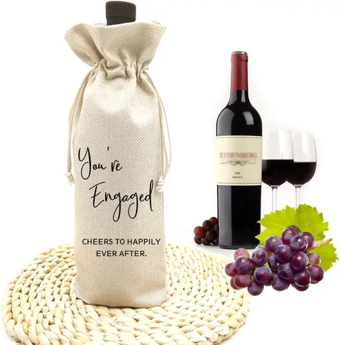 Miniatura 6 de Socive Bolsa de vino de compromiso – You're Engaged, regalos de compromiso para parejas, regalo de compromiso personalizado, regalo de novia