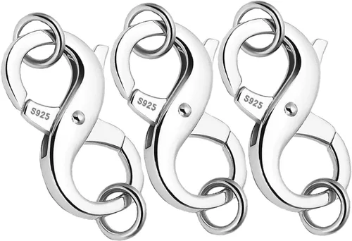 Miniatura 14 de Dailyacc S925 Abrazadera de Langosta de Doble Apertura en Plata de Ley y Oro, Extensiones de Collar y Pulsera, Cerraduras y Cierres para Joyería DIY