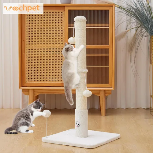 Miniatura 7 de Woochpet Postes rascadores para gatos de 33" para gatos adultos, rascador de gatos con base cubierta de tela suave y cuerda de sisal duradera