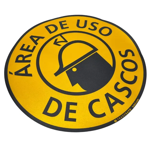 Miniatura 3 de TRADESAFE Adhesivo antideslizante para el suelo del área del casco español – Señal de precaución del Área de USO De Cascos, letrero de vinilo