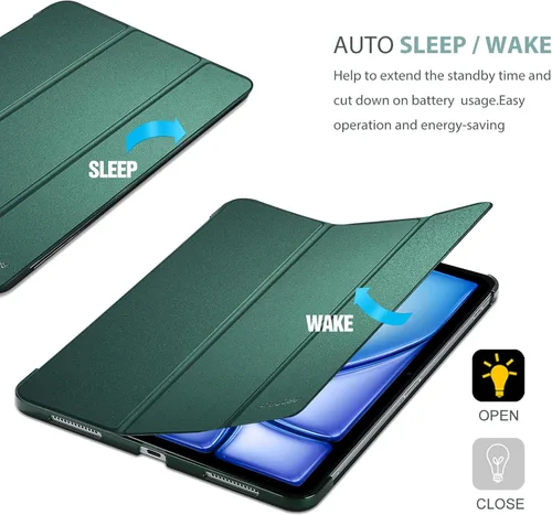 Miniatura 7 de ProCase Funda inteligente para iPad Air de 11 pulgadas M3 M2 2025 2024/10.9 Air 5ª 4ª Generación 2022 2020, Funda protectora para Air 5 4 -Mgreen
