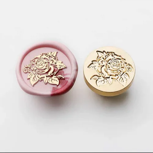 Miniatura 3 de 3 piezas de sello de cera de rosa de repuesto solo de cera de sellado retro antiguo para álbumes de recortes, cabeza para invitaciones de boda
